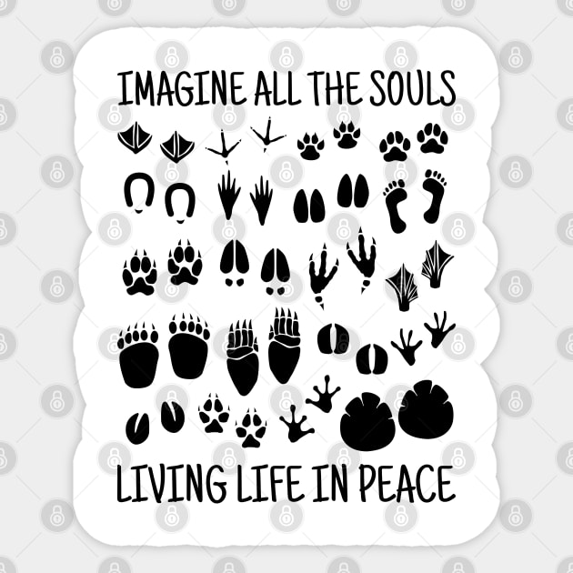 Imagine all the souls living life in Peace. Sticker by illusteek